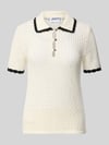 Jake*s Casual Slim Fit Poloshirt in Strick-Optik Beige