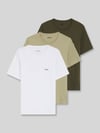 BOSS Slim Fit T-Shirts aus reiner Baumwolle im 3er-Pack Oliv