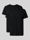 BOSS T-Shirt mit V-Ausschnitt im 2er-Pack Modell 'ComfortS' Black