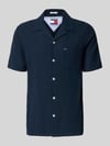 Tommy Jeans Regular Fit Freizeithemd aus Leinen-Baumwoll-Mix Marine