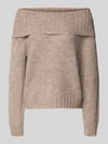 ONLY Sweter z dzianiny o kroju regular fit z dodatkiem wełny model ‘SHINE’ Piaskowy melanż