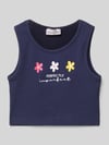 Happy Girls Tanktop met motiefstitchings Marineblauw
