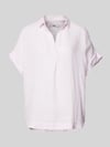 0039 Italy Regular Fit Leinenblusenshirt mit Kappärmeln Modell 'DERRY' Hellrosa
