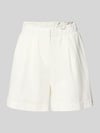 VERO MODA Regular Fit Bermudas aus Baumwoll-Leinen-Mix Modell 'SELMA' Weiss