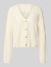 MM by Max Mara Strickjacke aus Leinen-Kaschmir-Mix mit V-Ausschnitt Weiss