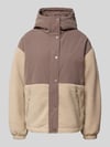 Mazine Regular fit jack met imitatiebont, model 'Blocking' Leem