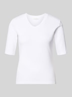 S.Oliver Camicia Donna In Viscosa Material Mix, Bianco, Taglia M, Scollo A V Aperto