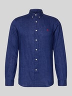 camel active Shirt met lange mouwen en korte knoopsluiting, model