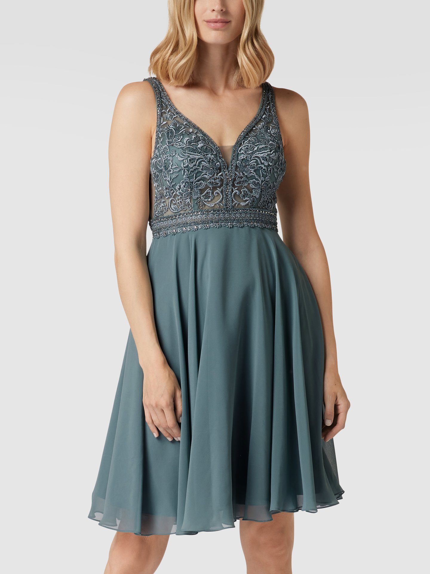 Luxuar Cocktailkleid mit floralen Stickereien (mint) online kaufen