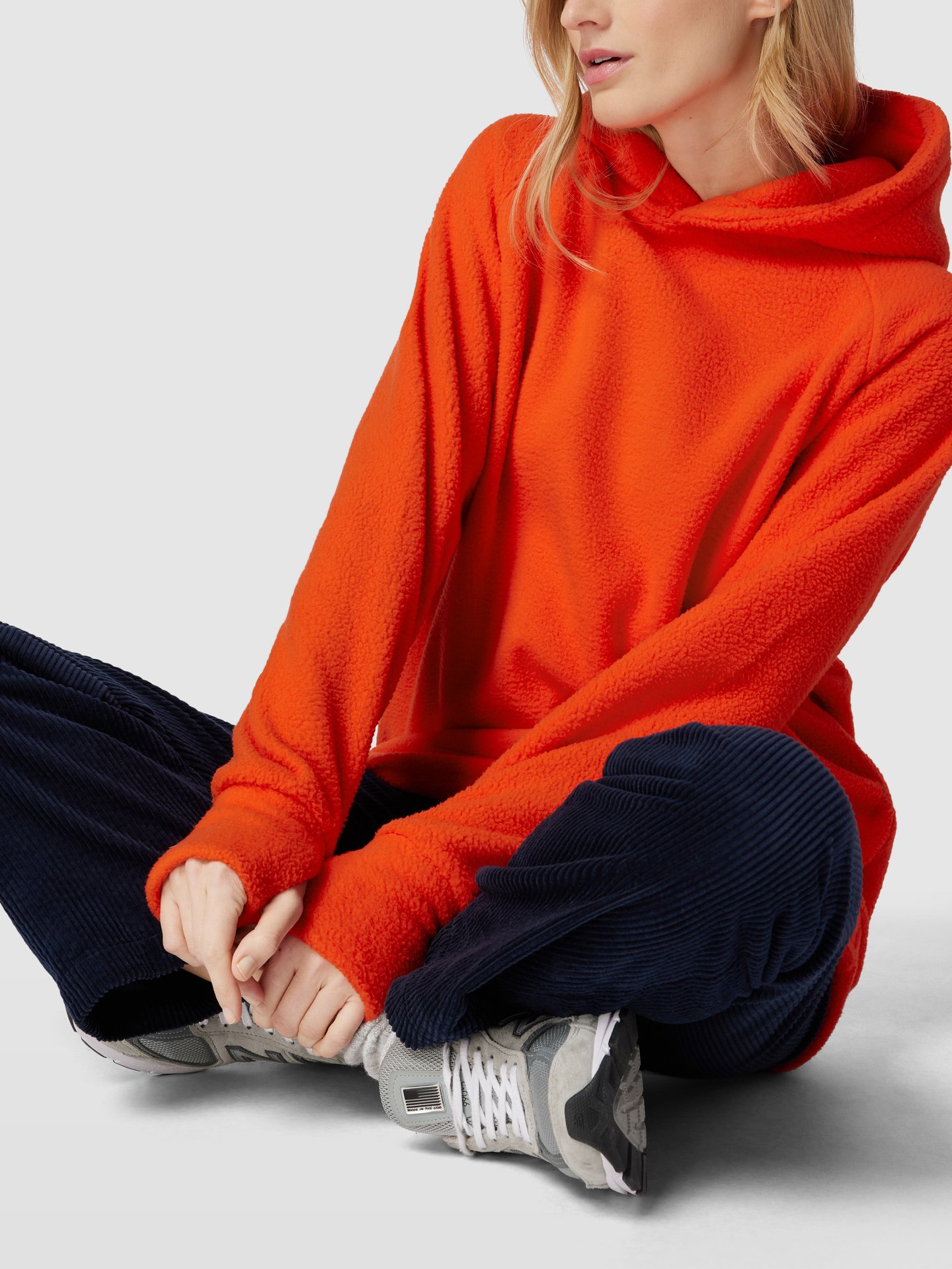 Jake*s Casual Hoodie mit Raglanärmeln Modell 'Teddy' Dunkel Orange 3