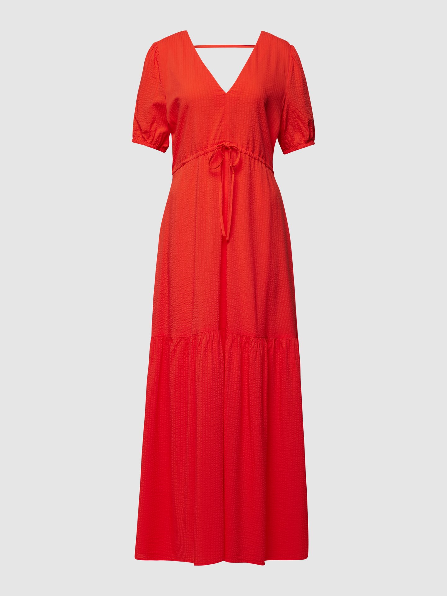 Mango Midikleid mit V-Ausschnitt Hellrot 2
