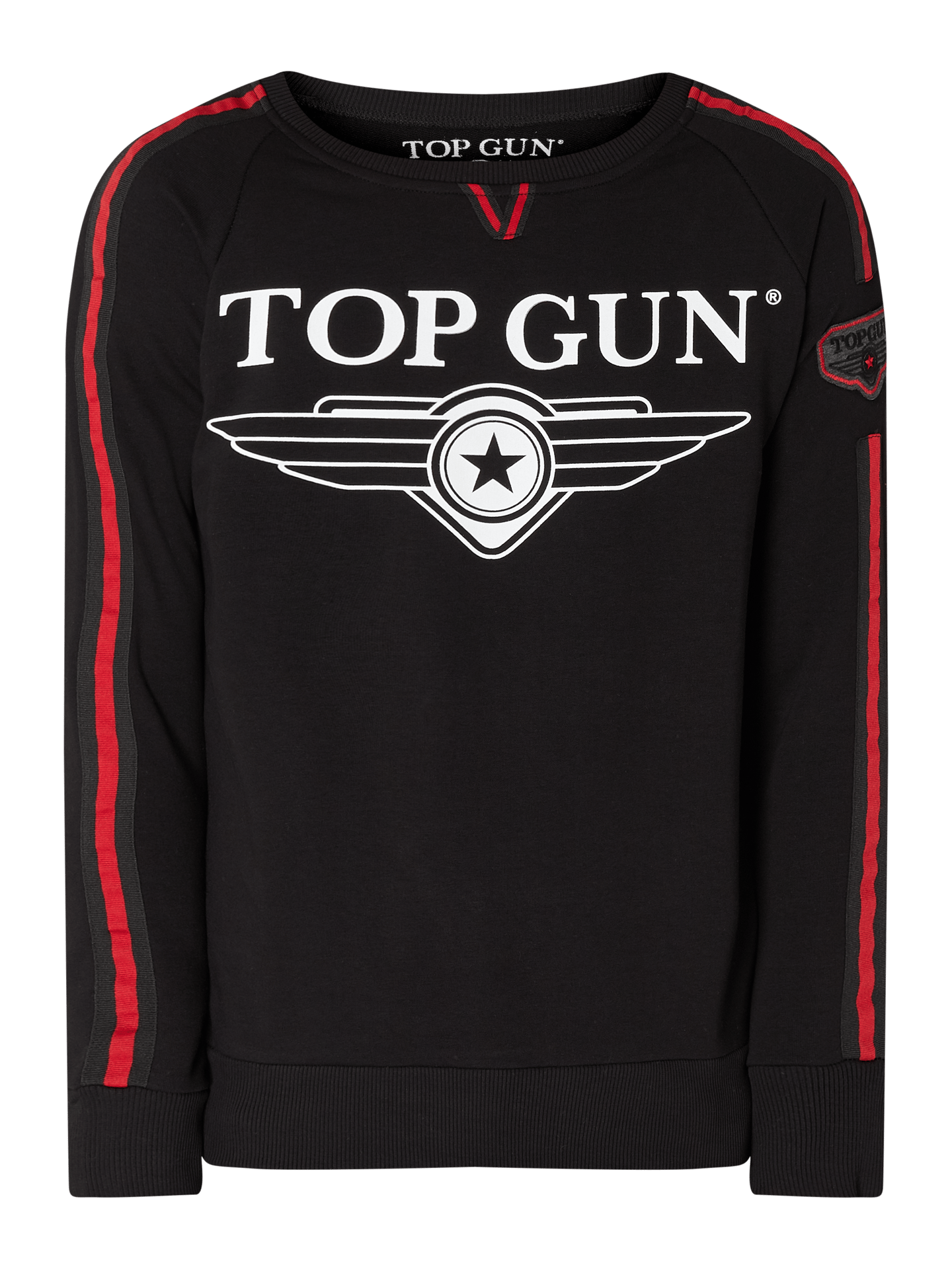 Top Gun Sweatshirt met logodetails in zwart online kopen P&C