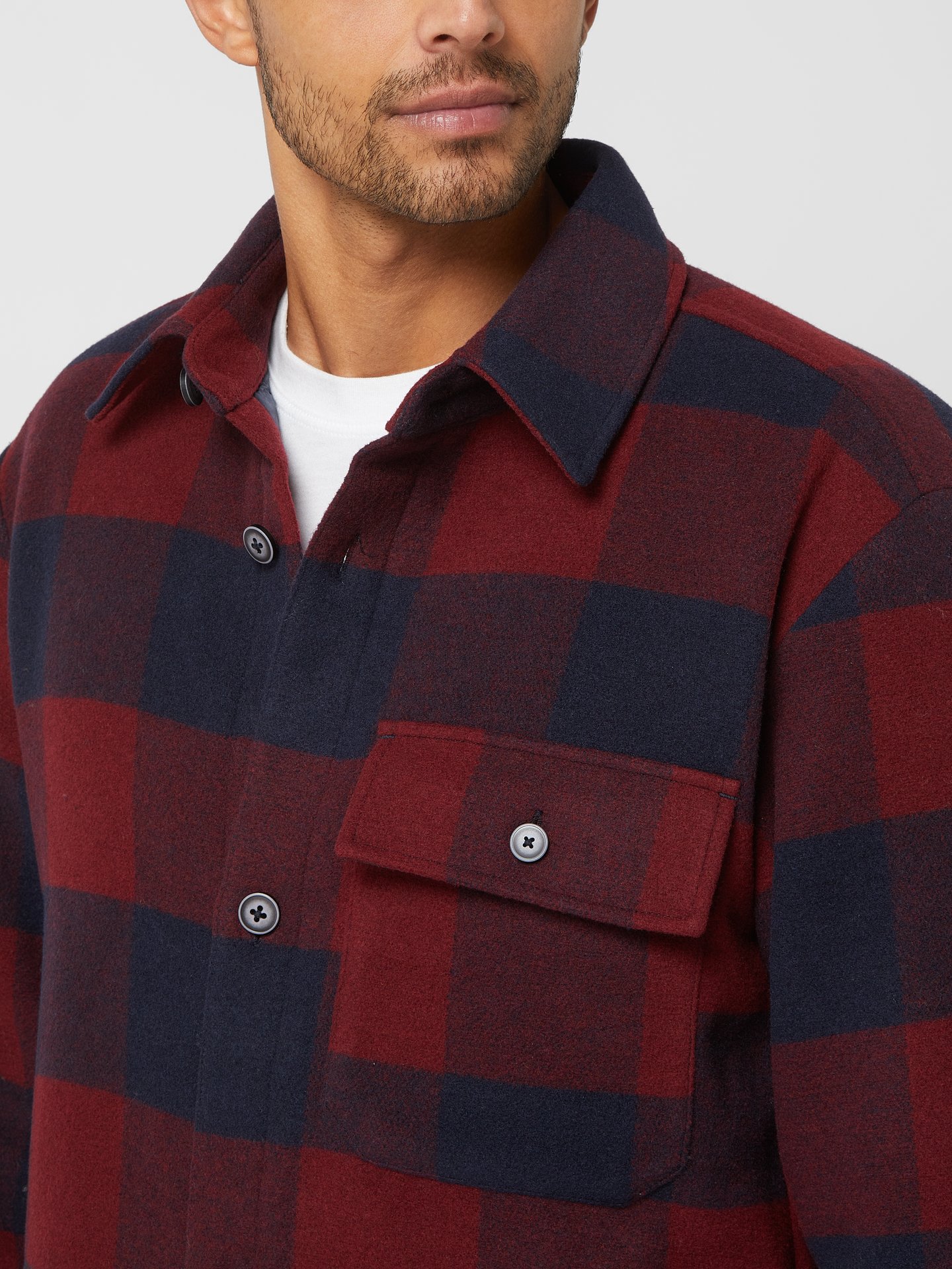 Tom Tailor Denim Hemdjacke mit Wattierung Dunkelrot 3