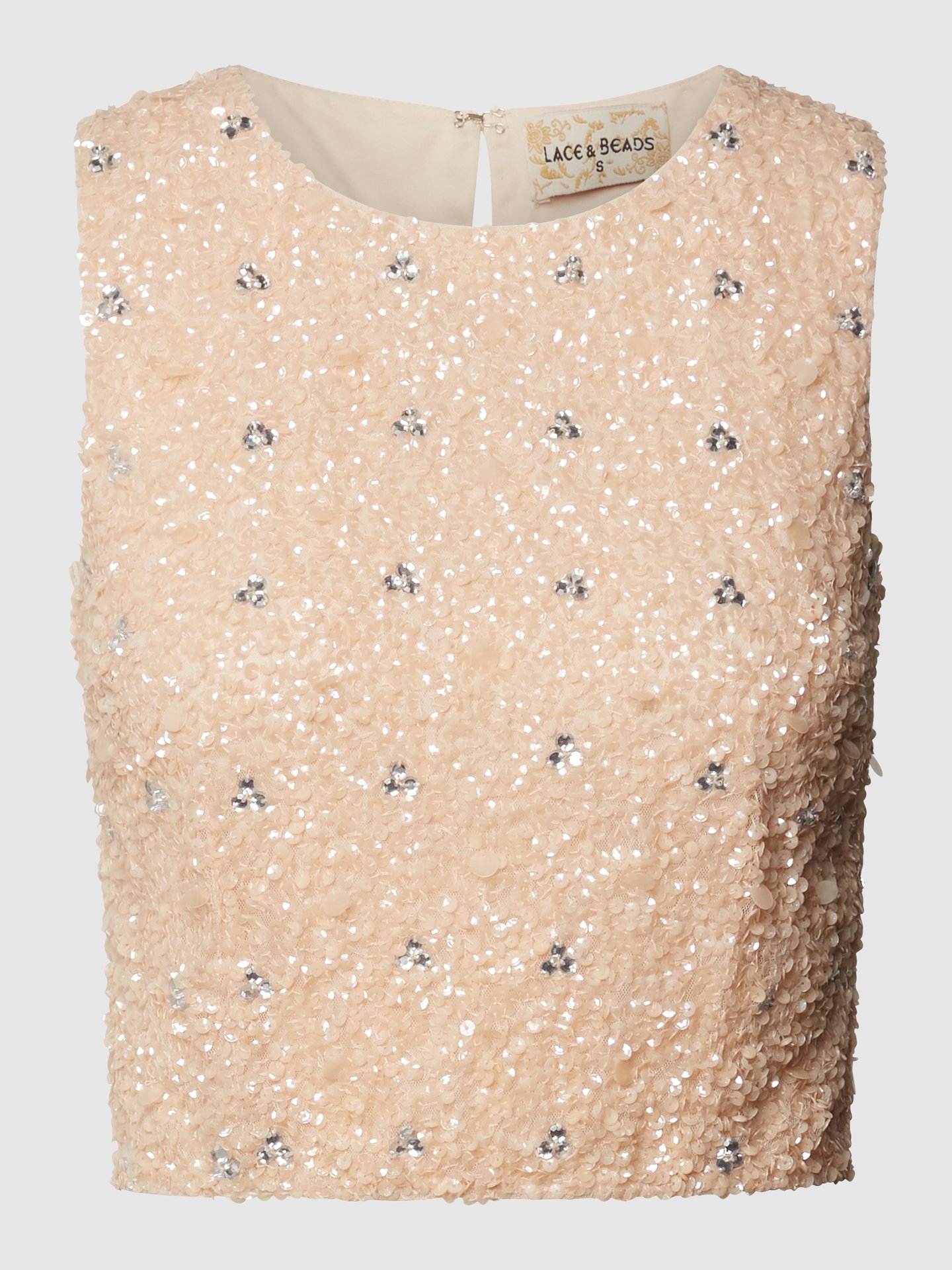 LACE & BEADS Crop Top mit Paillettenbesatz (rosé) online kaufen