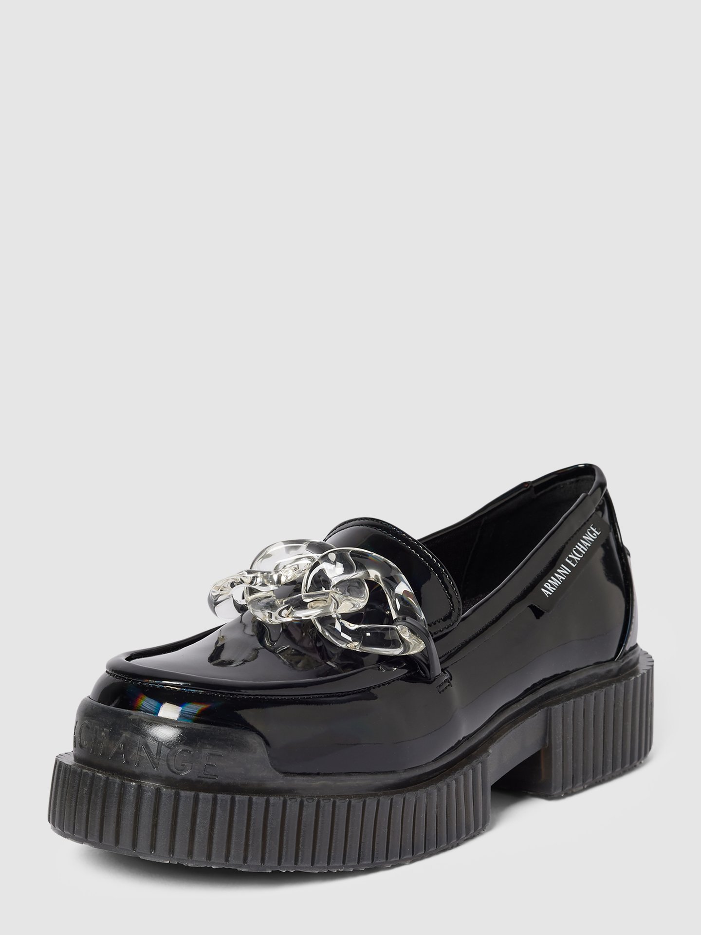 ARMANI EXCHANGE Penny loafers met sierapplicatie in zwart online kopen