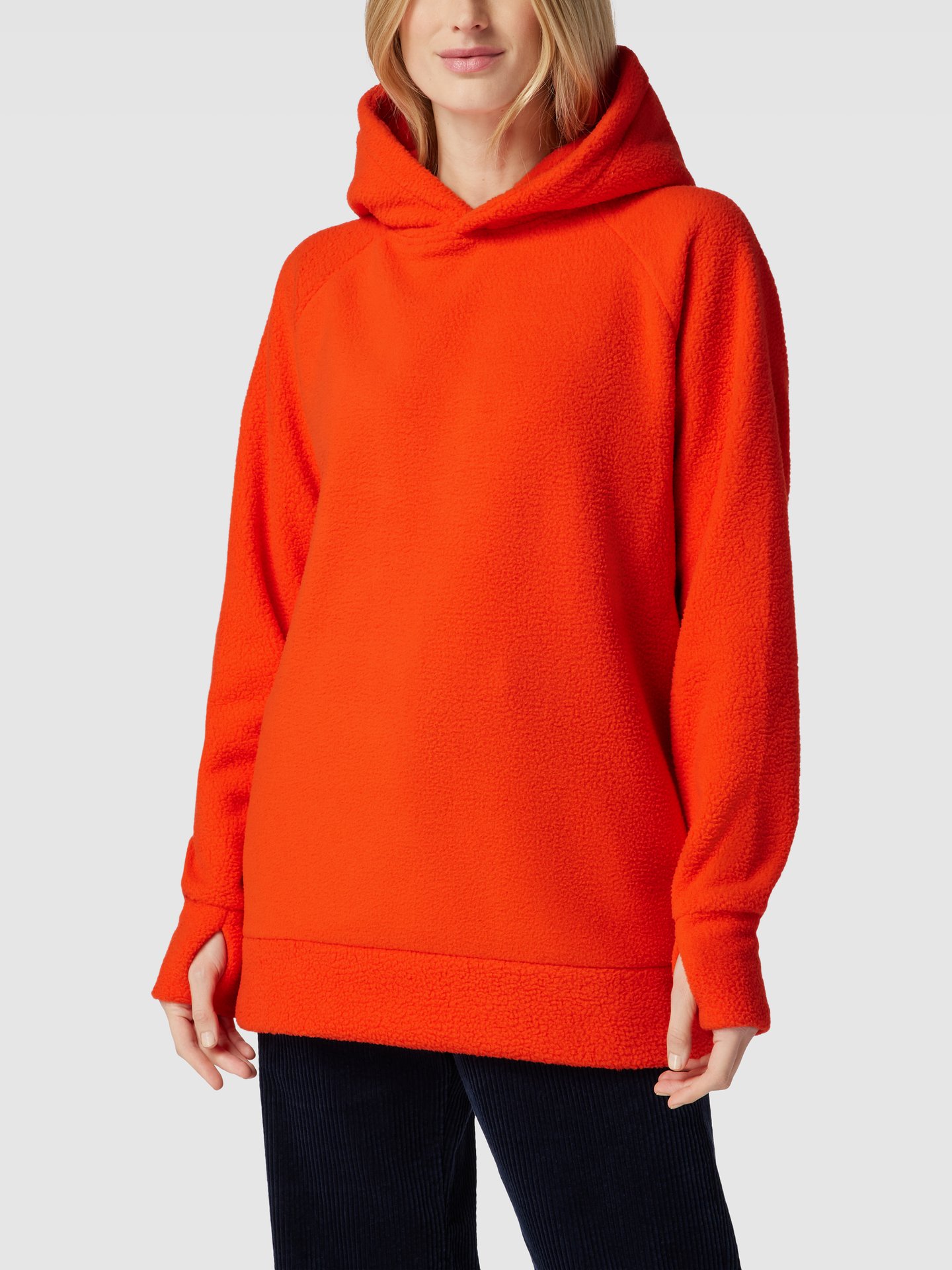 Jake*s Casual Hoodie mit Raglanärmeln Modell 'Teddy' Dunkel Orange 4