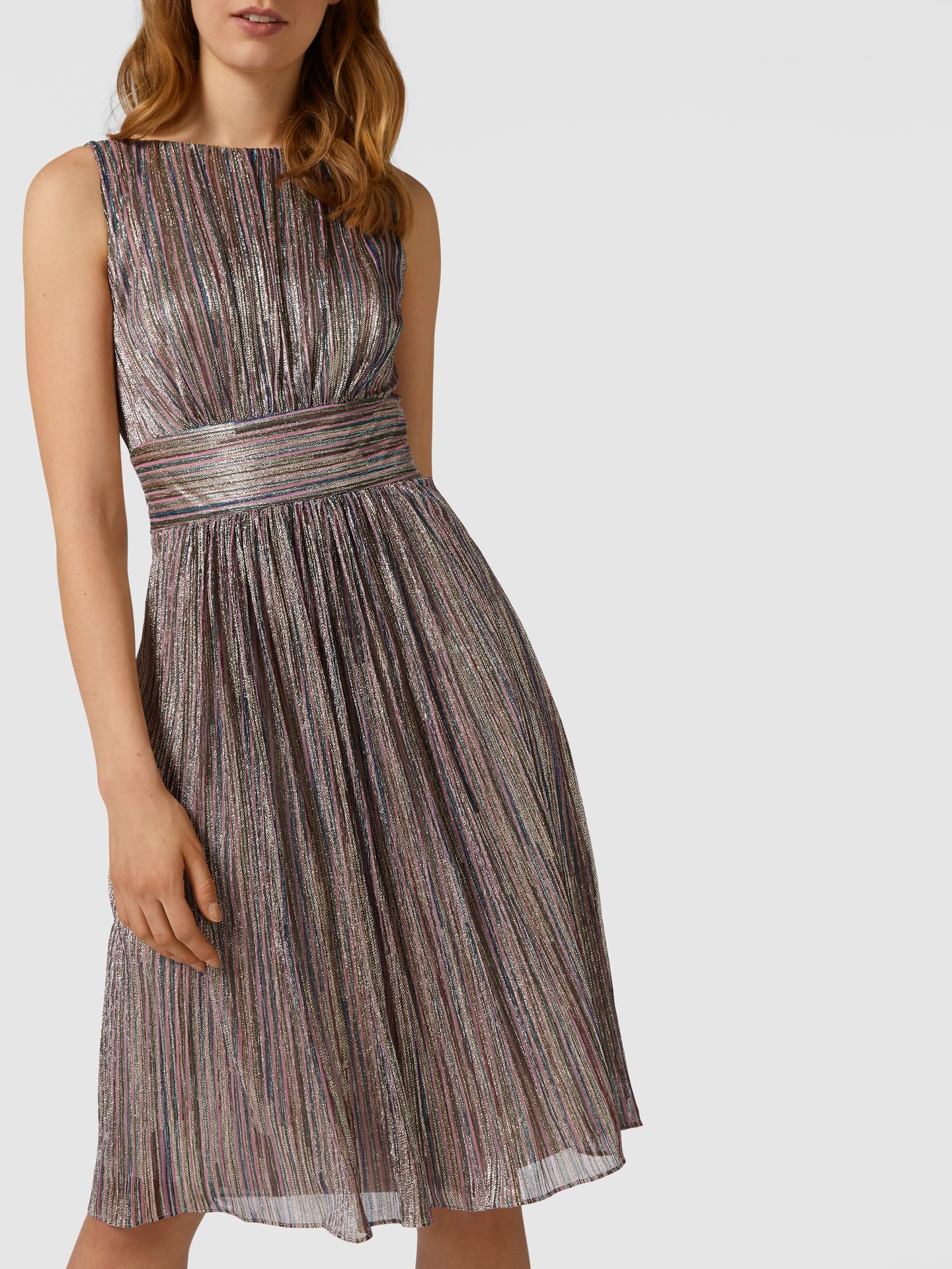 Swing Cocktailkleid mit Effektgarn (silber) online kaufen