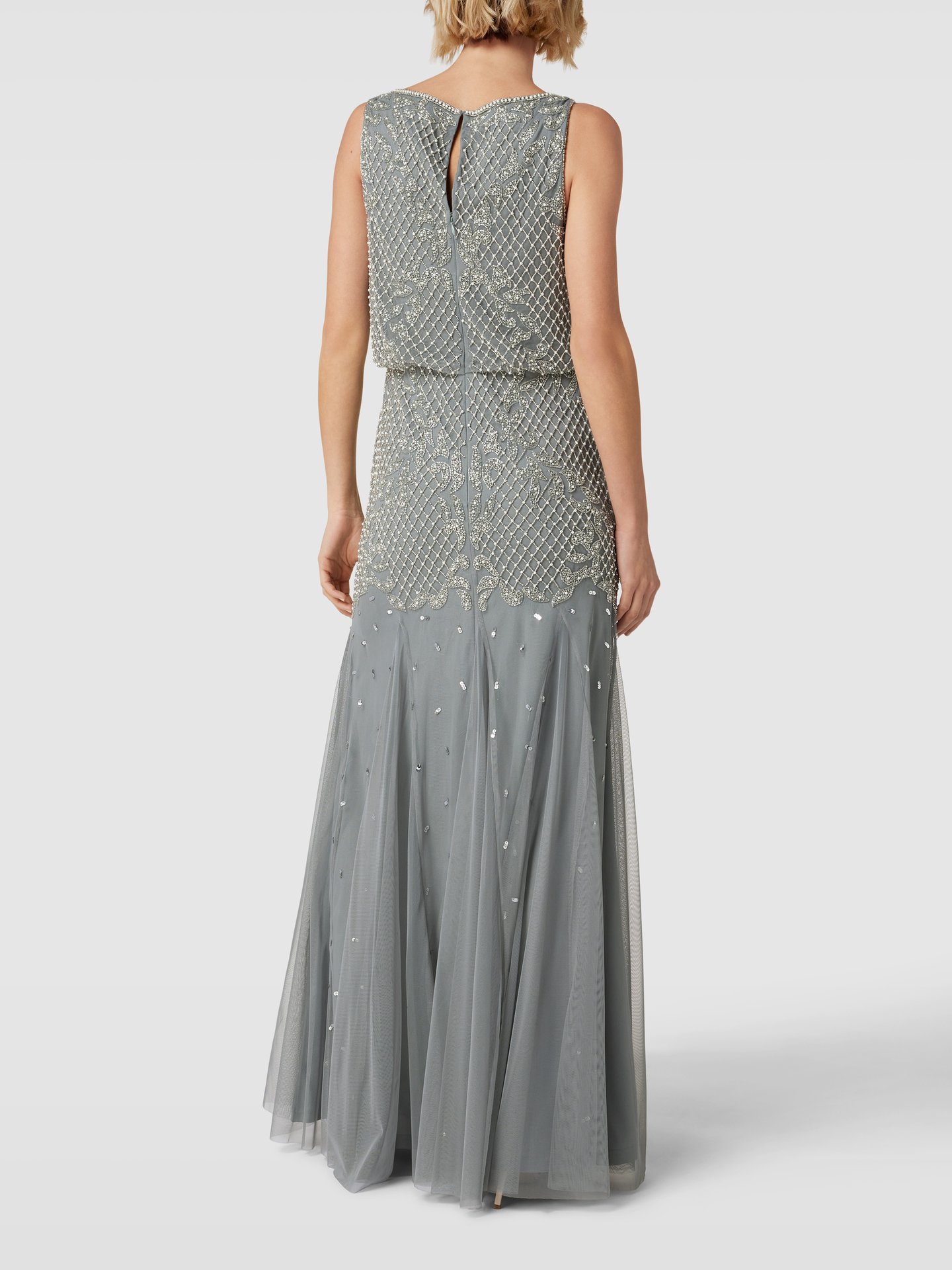 lace and beads kleid grün
