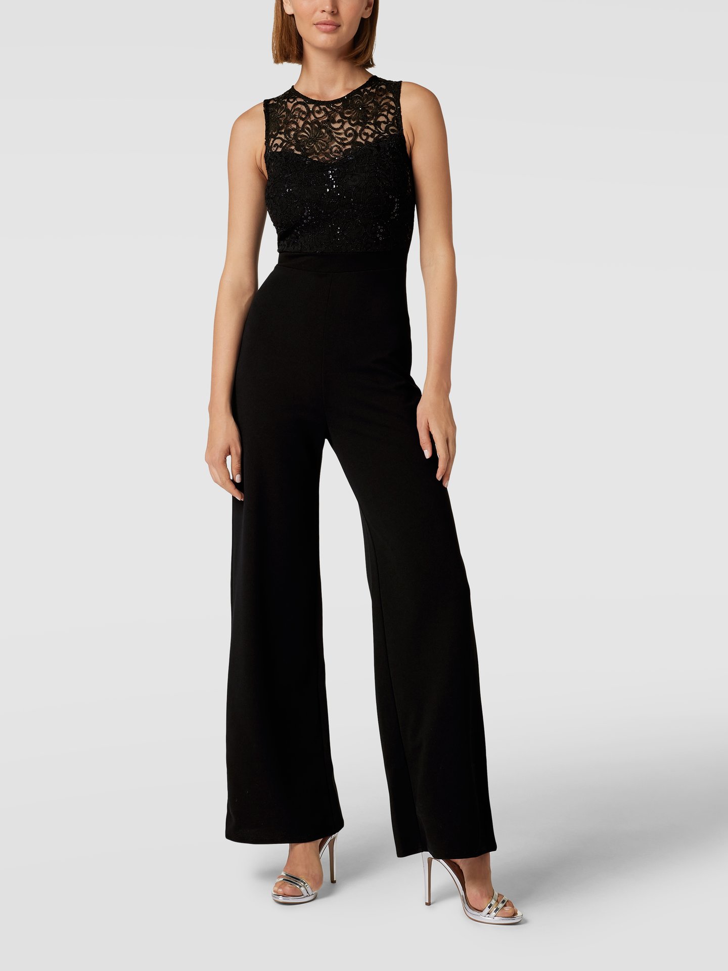 Lipsy Jumpsuit met bloemborduursels in zwart online kopen P&C