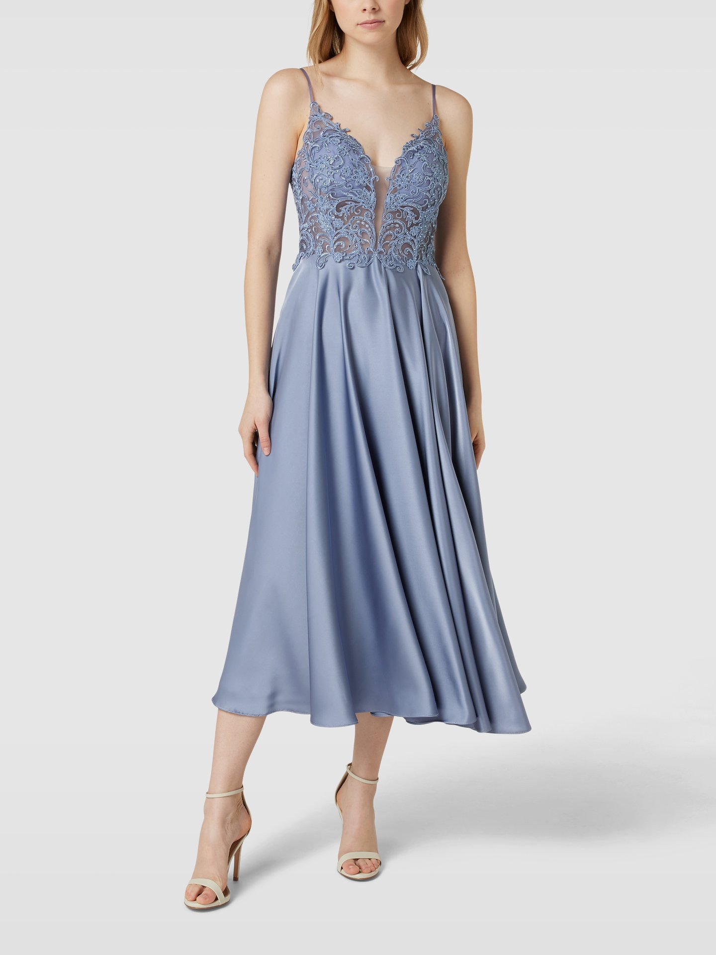 Mascara Cocktailkleid mit floralen Stickereien (bleu) online kaufen