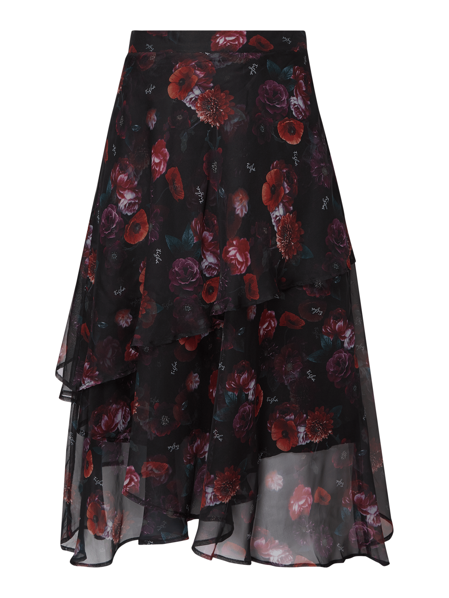 Tigha Rock aus Organza im Stufen-Look (schwarz) online kaufen