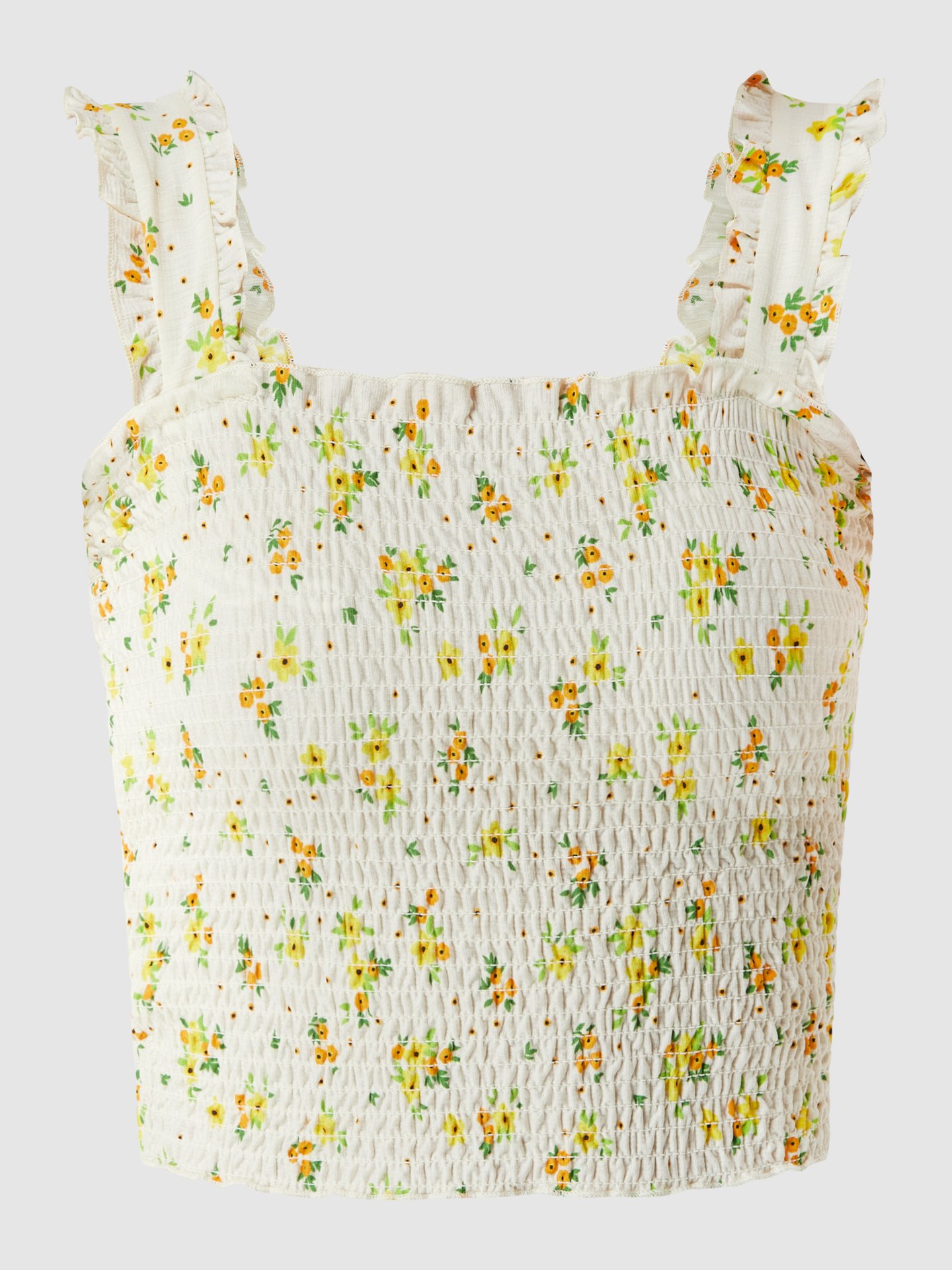 Pieces Crop Top mit Rüschen Modell 'Aylin' Weiß 2