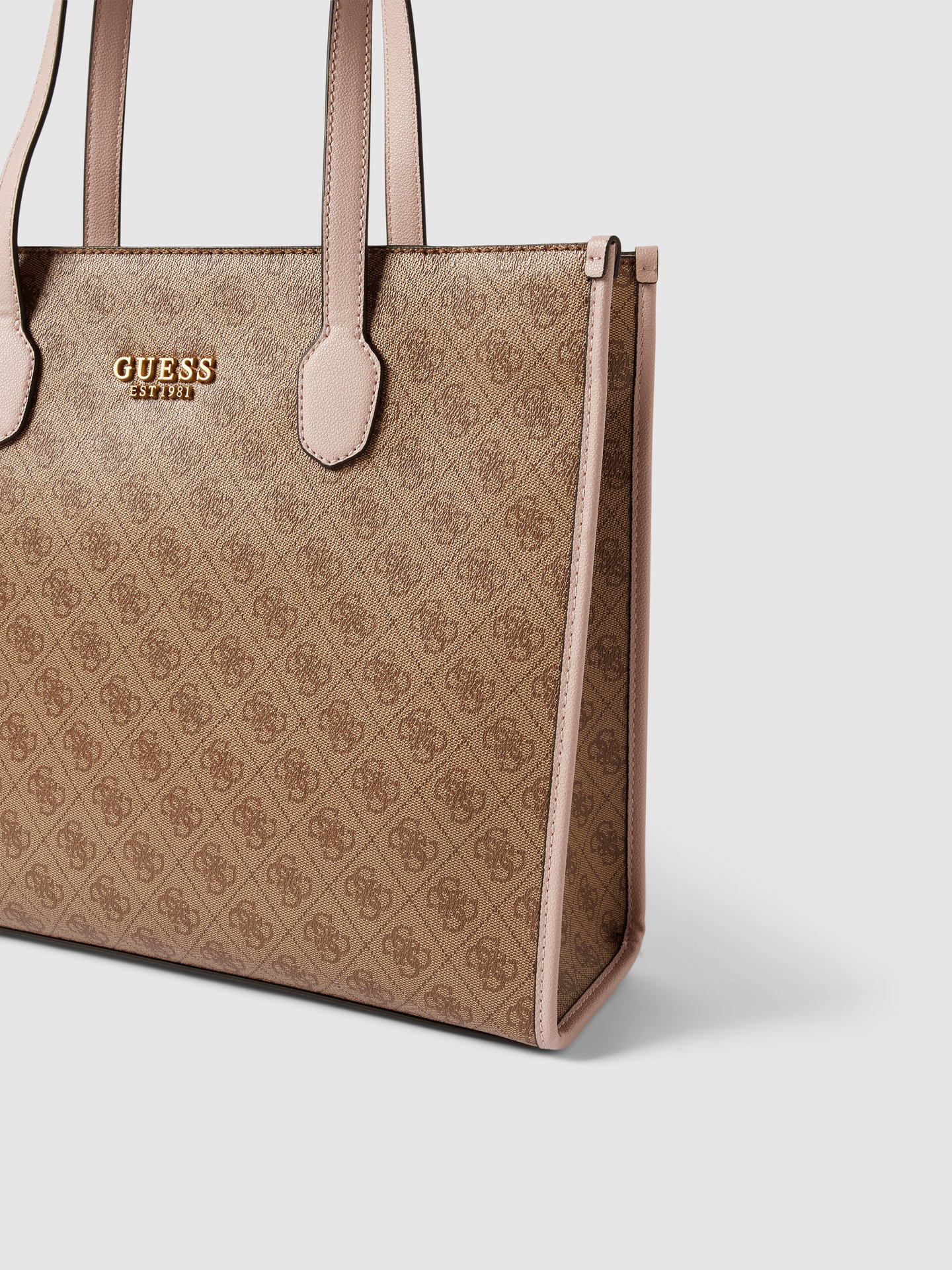 Guess Tote Bag mit Allover-Logo Rosé 3
