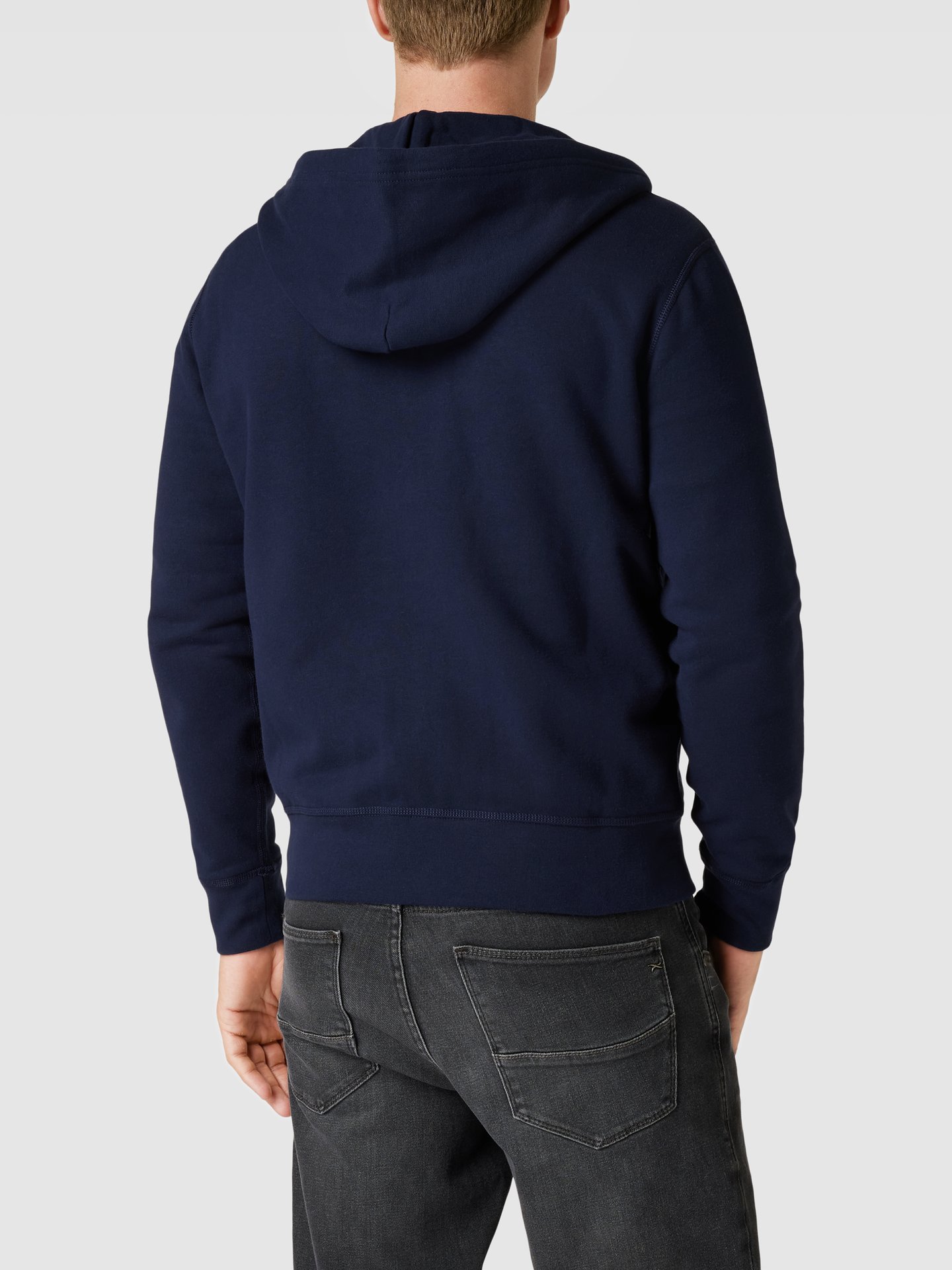 Polo Ralph Lauren Sweatjack met labelstitching in marineblauw online