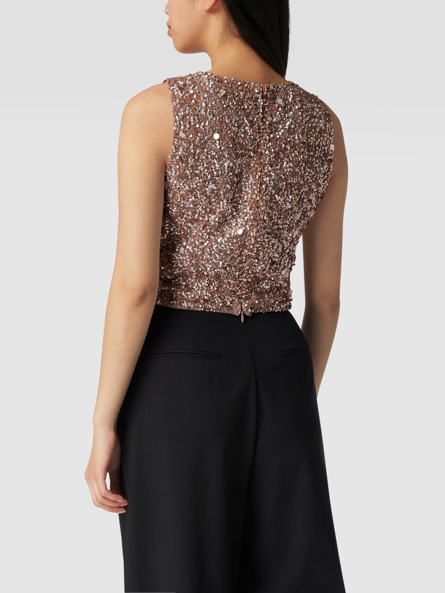 LACE & BEADS Crop Top mit Paillettenbesatz (mauve ) online kaufen