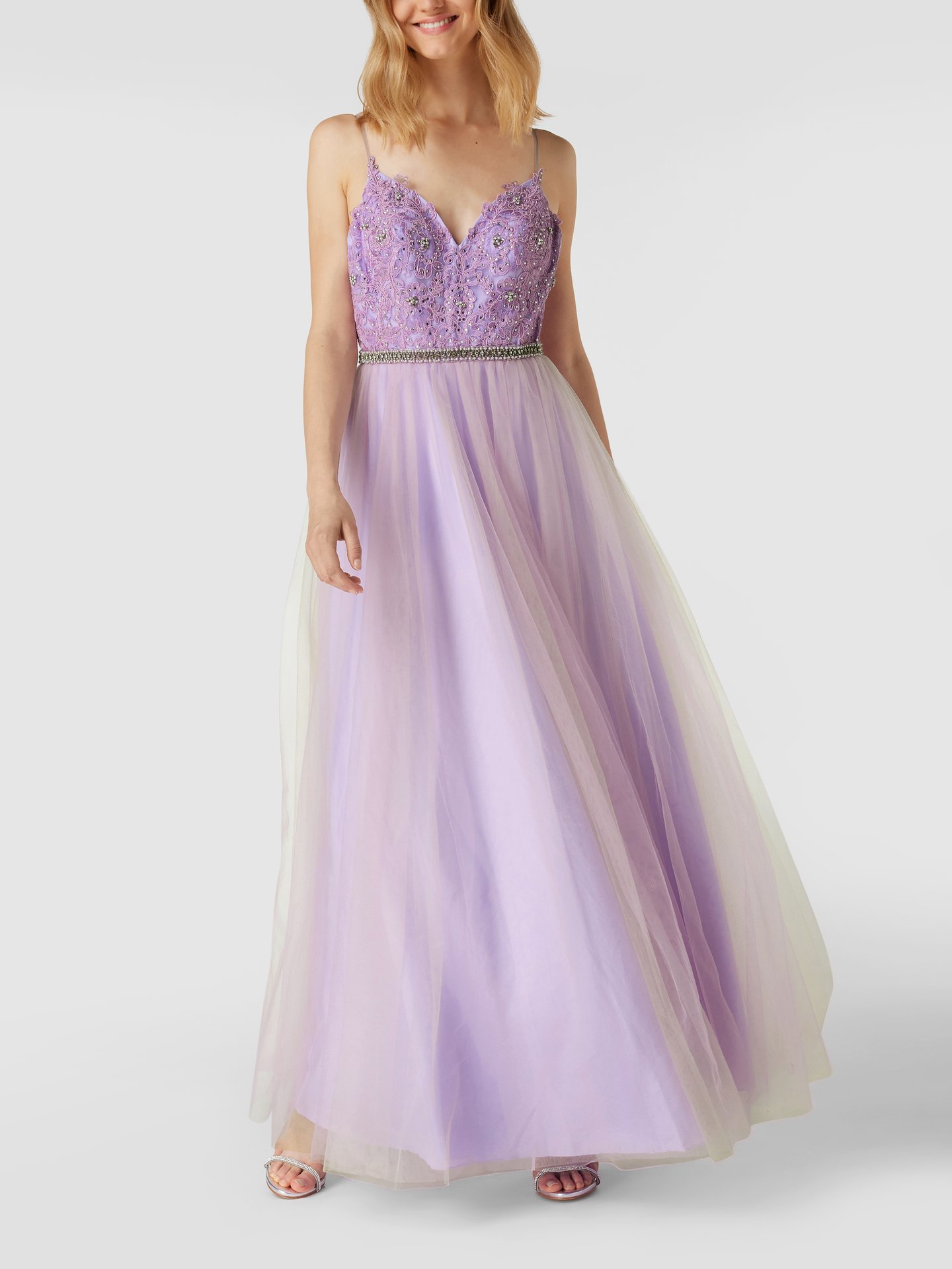 Mascara Abendkleid Mit Floralen Stickereien