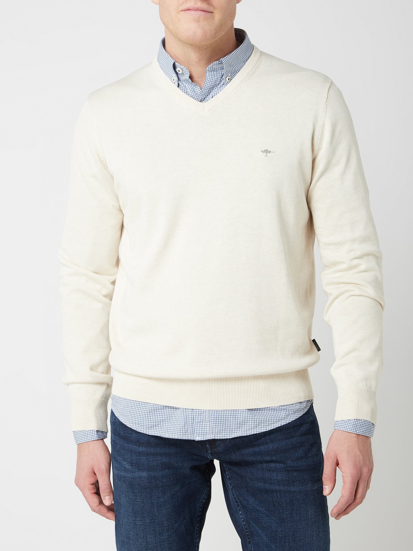 FYNCH-HATTON Pullunder Baumwolle - V-Ausschnitt Strickweste Für Herren