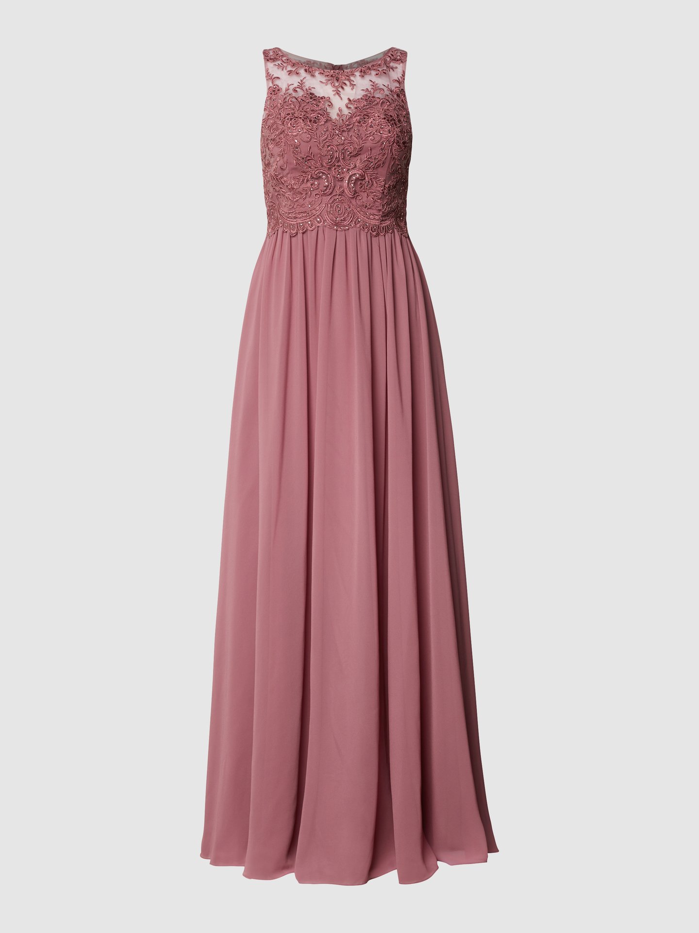 Laona Abendkleid mit Ziersteinen und floralen Stickereien (altrosa ...