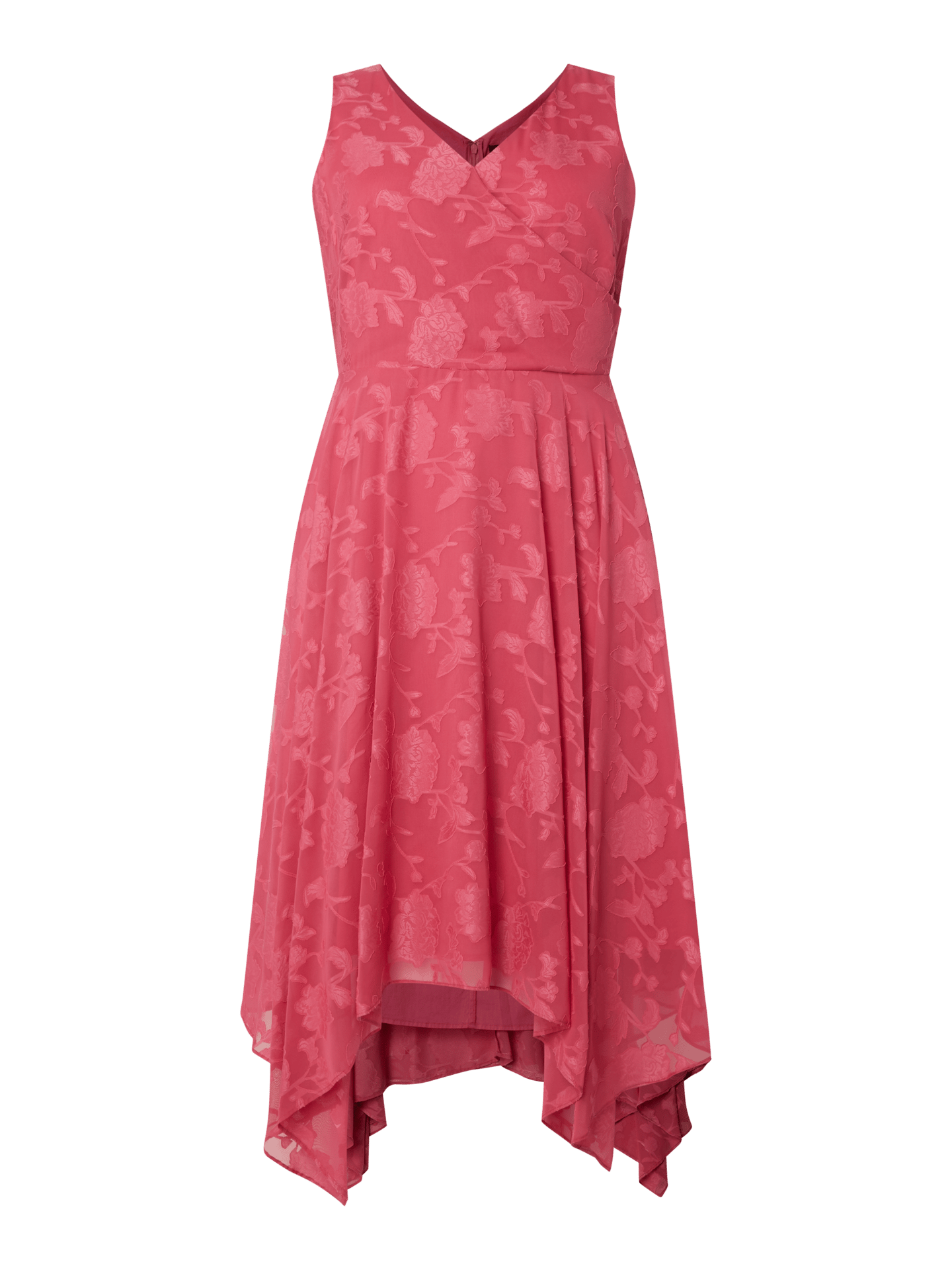 Sheego Damen Wickelkleid In Pink – Größe 46, Lange Ärmel, Zum Binden, Nur Handwäsche