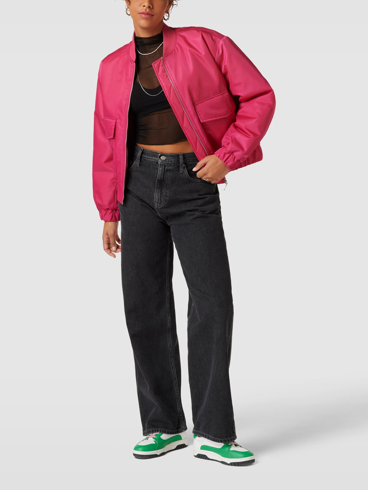 Marc O'Polo Denim Bomberjacke mit Pattentaschen Fuchsia 1