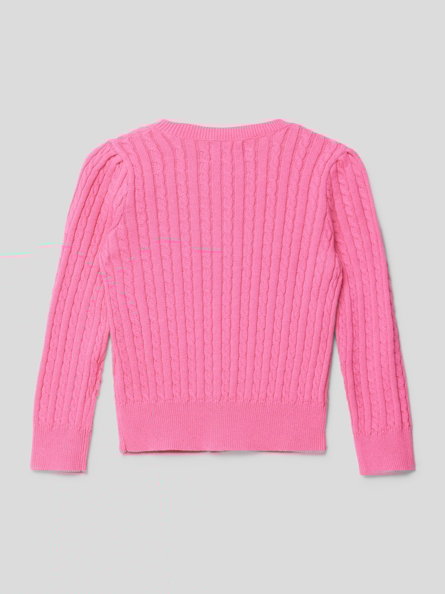 Polo Ralph Lauren Kids Strickjacke mit Zopfmuster Pink 3