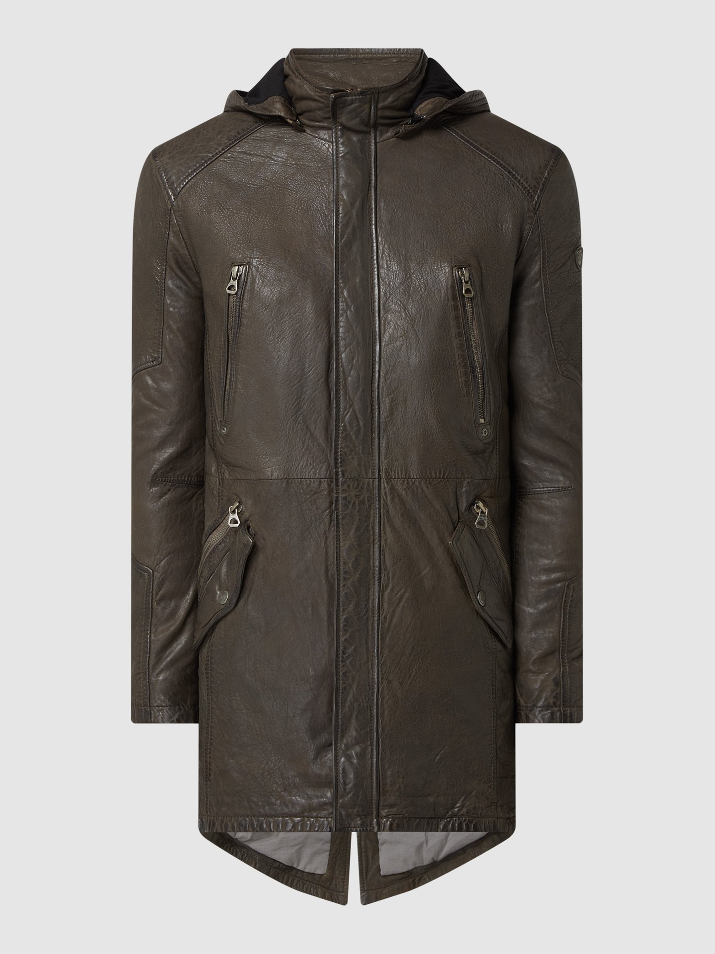 Gipsy Regular Fit Parka aus Leder Modell &amp;#39;Narron&amp;#39; (anthrazit) online kaufen
