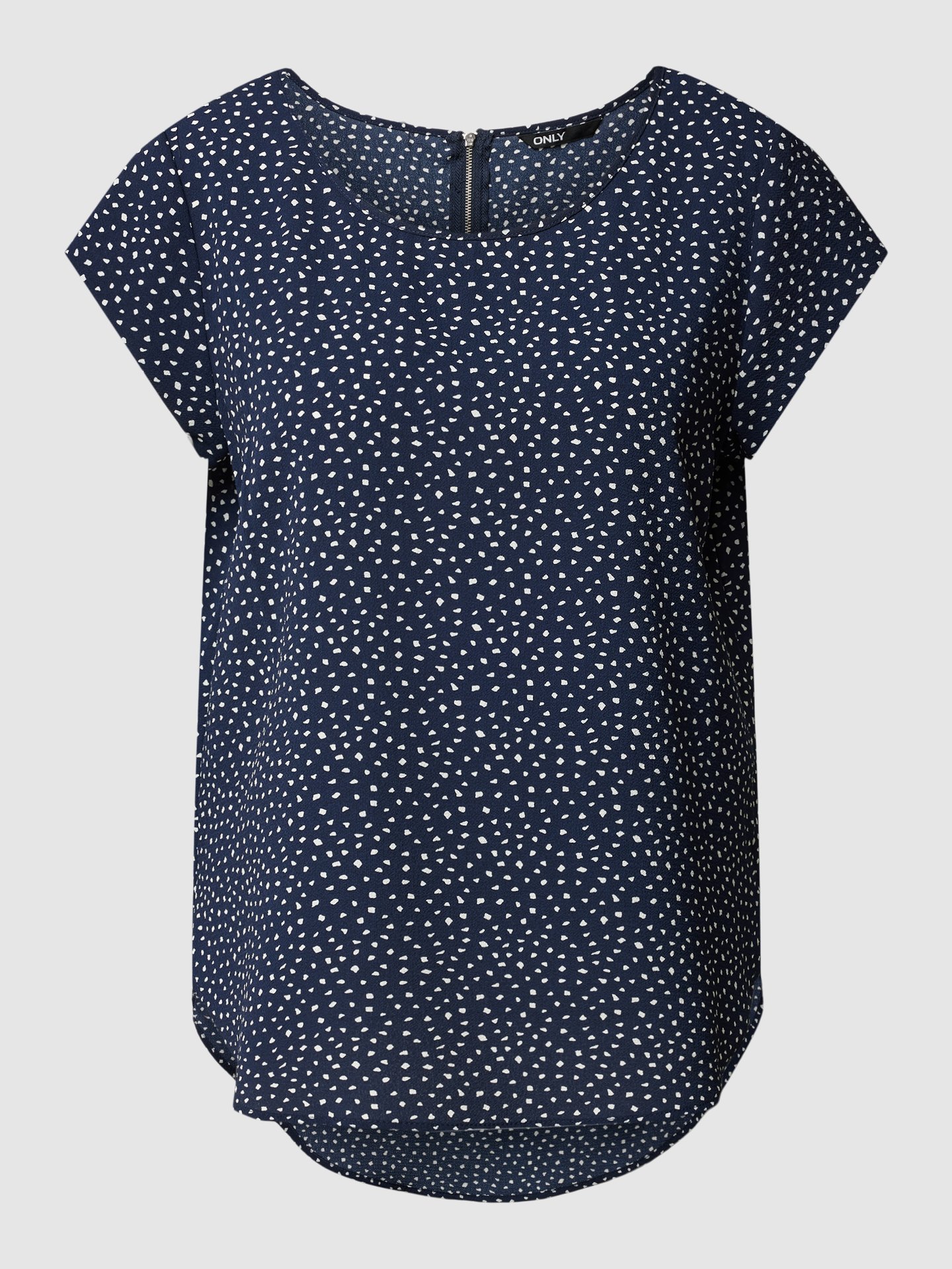 Only Blusenshirt mit Allover-Muster Modell 'Vic' Marineblau 2