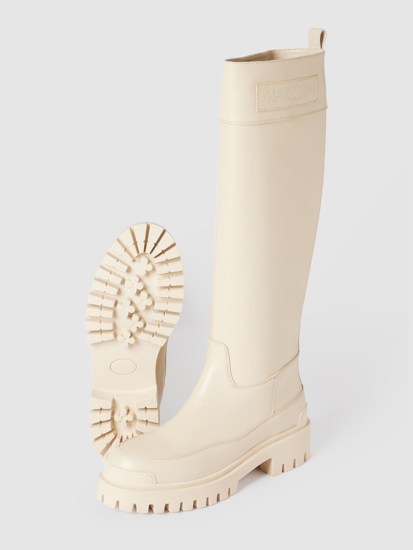 peek-cloppenburg.de | Lederstiefel Mit Label-Details In Offwhite