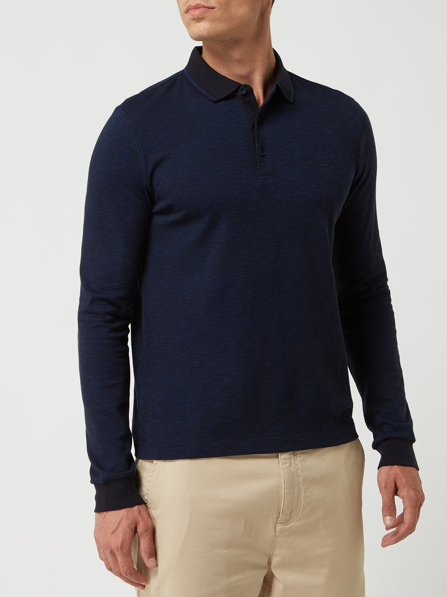 Condenseren wekelijks Pakistan Pierre Cardin Poloshirt met lange mouw in marineblauw online kopen | P&C