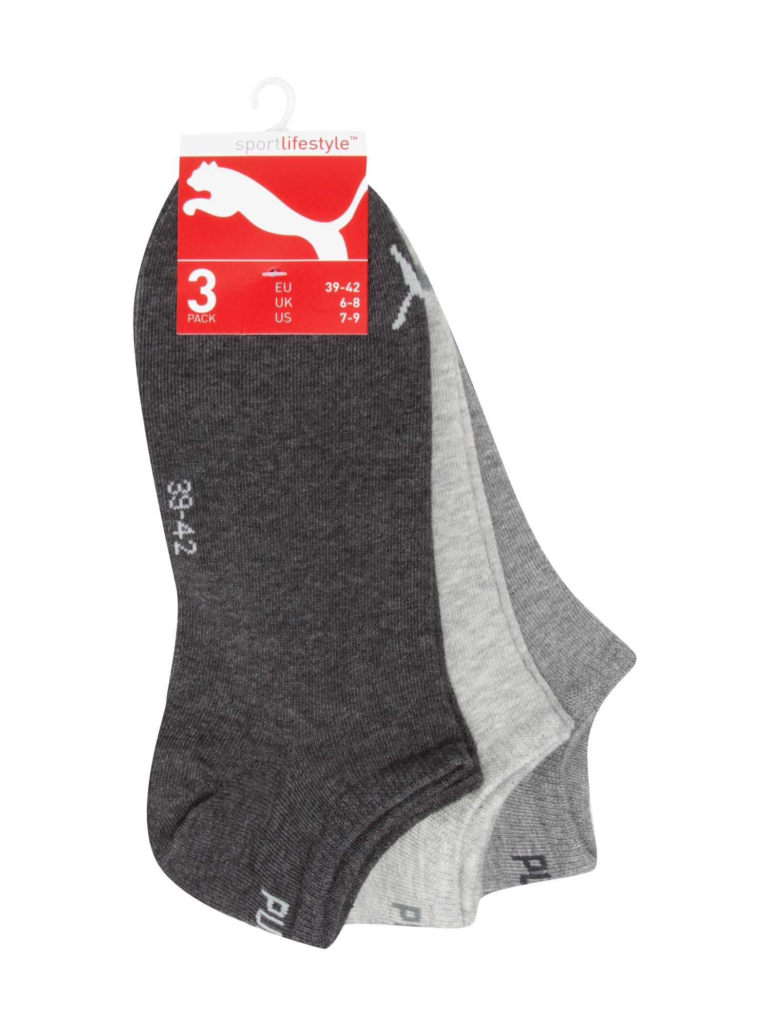 Puma Herren Grau Unisex Socken Sneaker Plain 3P, Größe 43-46 In - Bild 5