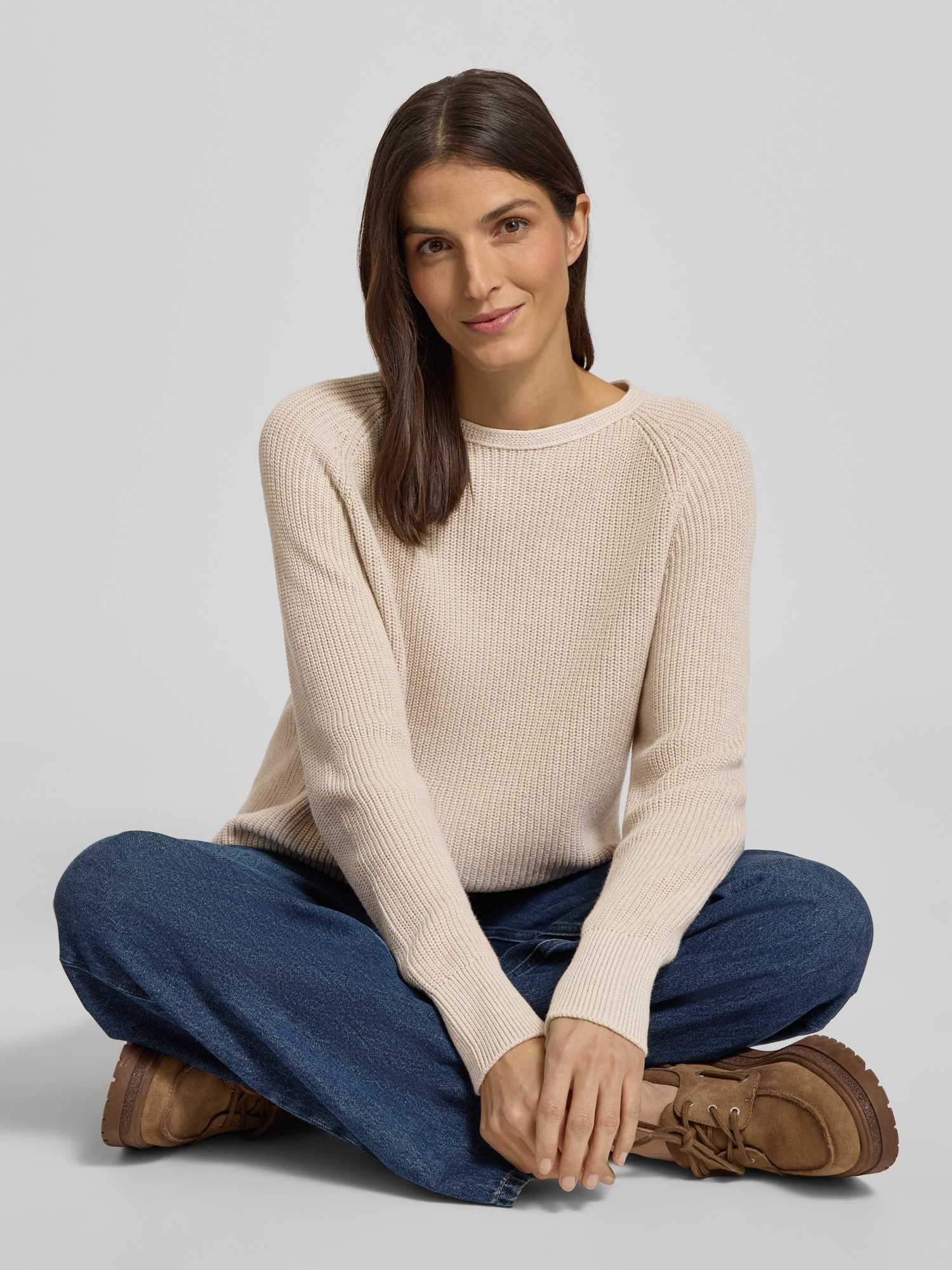 Marc O'polo Damen Beige Rundhals-Pullover Mit Langen Ärmeln Für - Bild 4