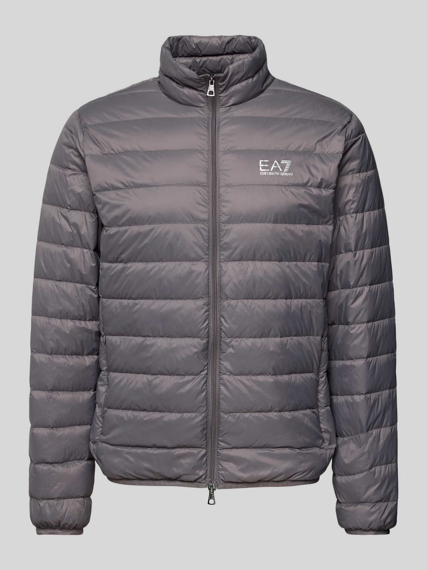 Ea7 Emporio Armani Herren Mittelgrau Steppjacke Mit Label-Print Xxxl