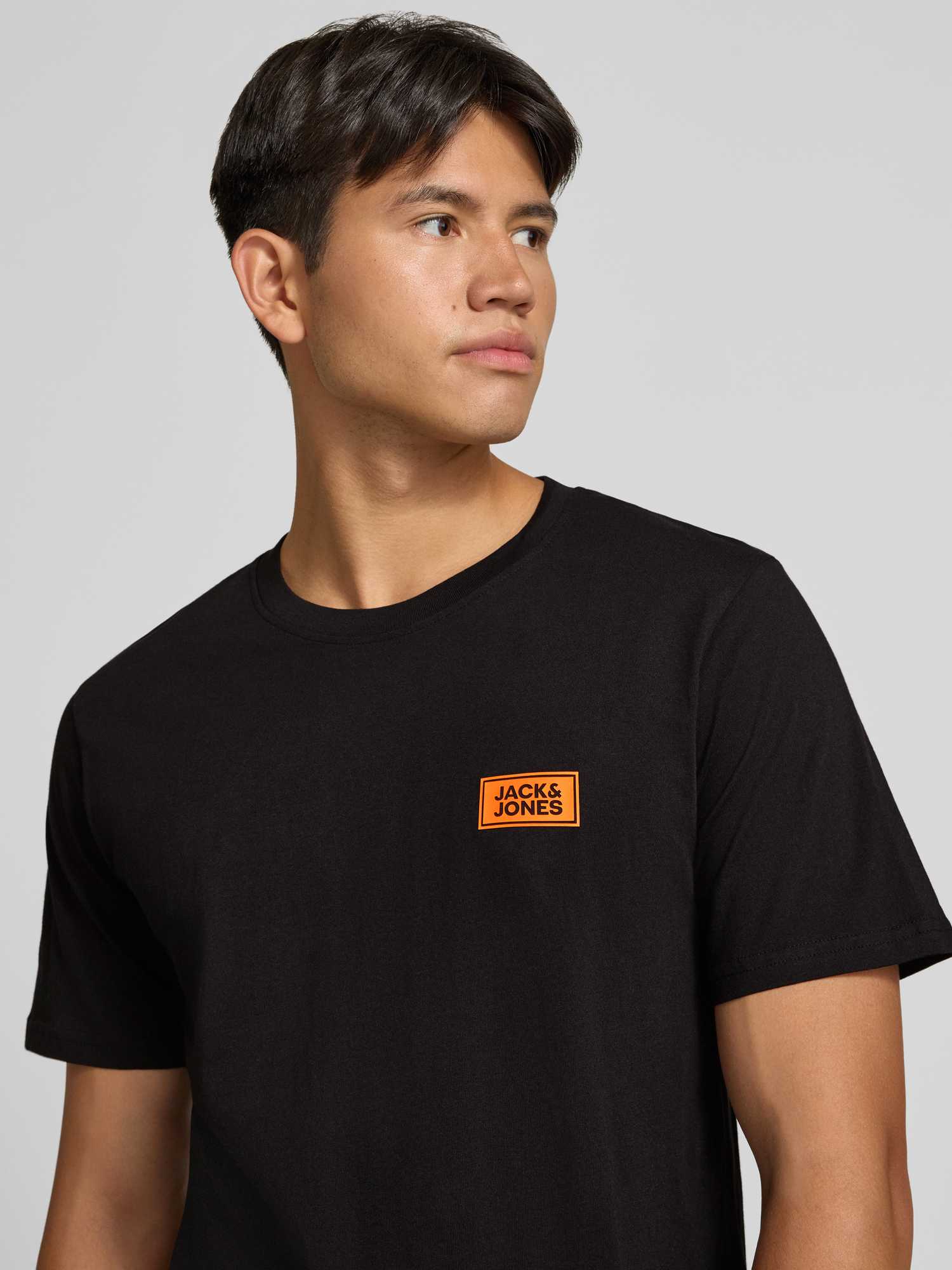 Jack & Jones Herren Nero Rundhalsshirt "Jjrush Tee Ss Crew Neck Sn", Gr. S, Schwarz, Jersey, Obermaterial: 100% Baumwolle, Bedruckt, Regular Fit Normal... - Bild 3