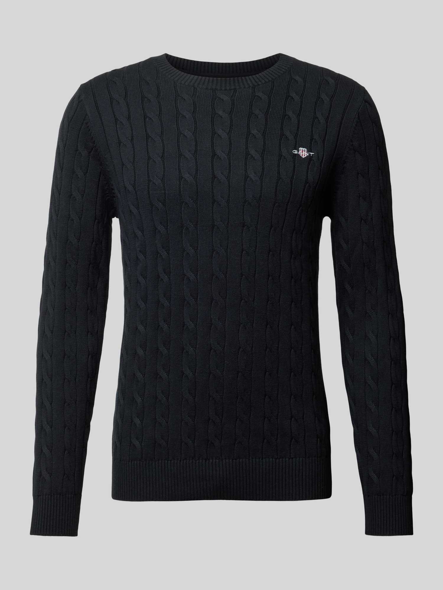 Gant Herren Schwarz Classic Zopfstrickpullover (4Xl) - Bild 2