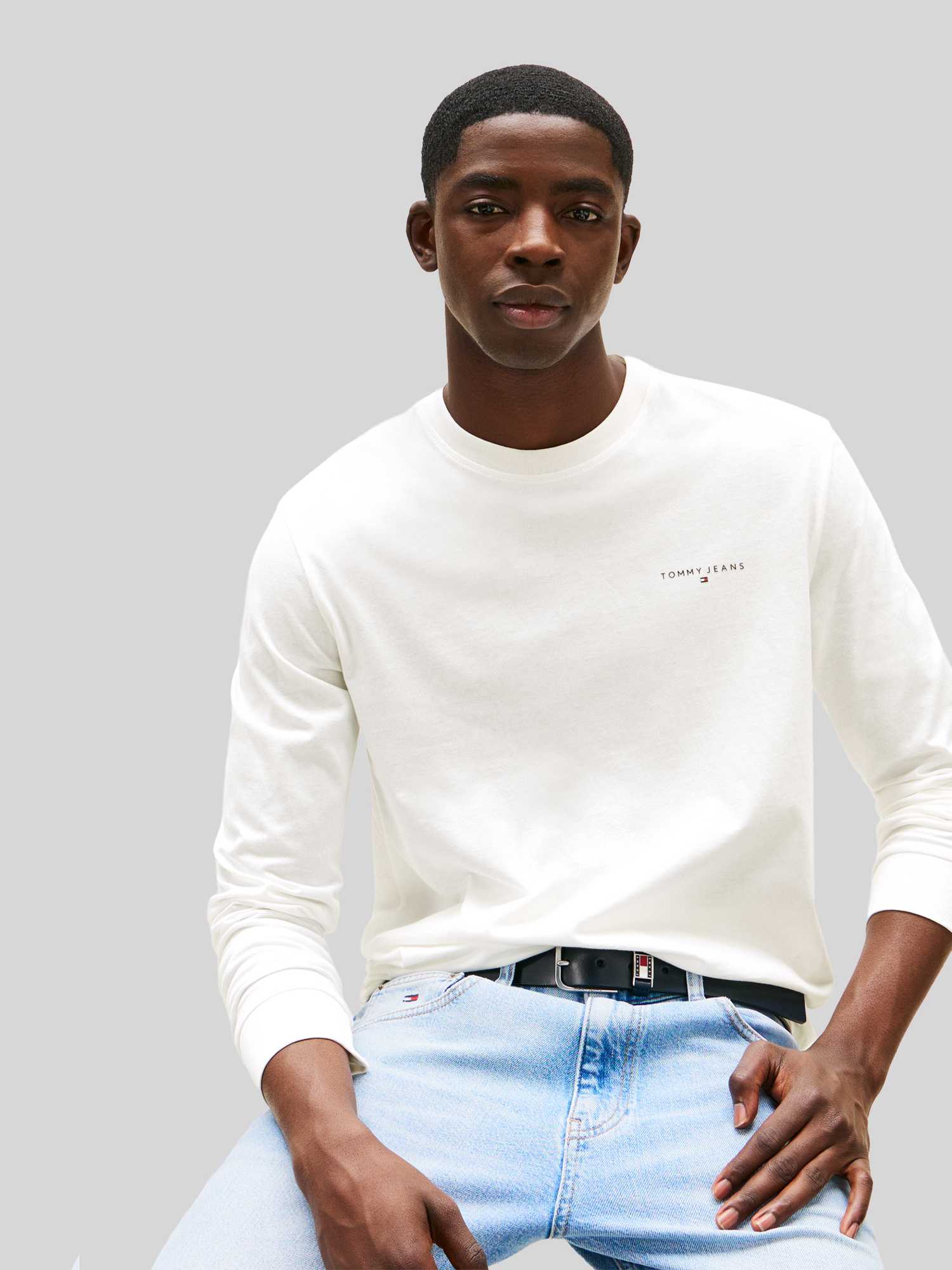 Tommy Jeans Herren Creme Longsleeve Chest Linear Dm0dm21594 Écru Regular Fit - Bild 2