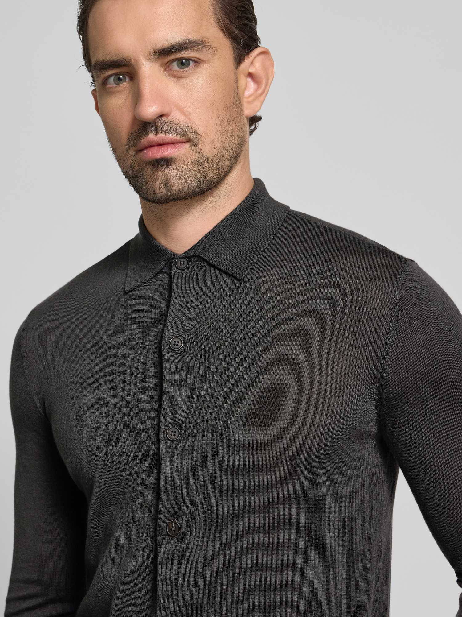 Emporio Armani - Polo Cardigan - Knitwear - Herren - Grau - Xl - Bild 3