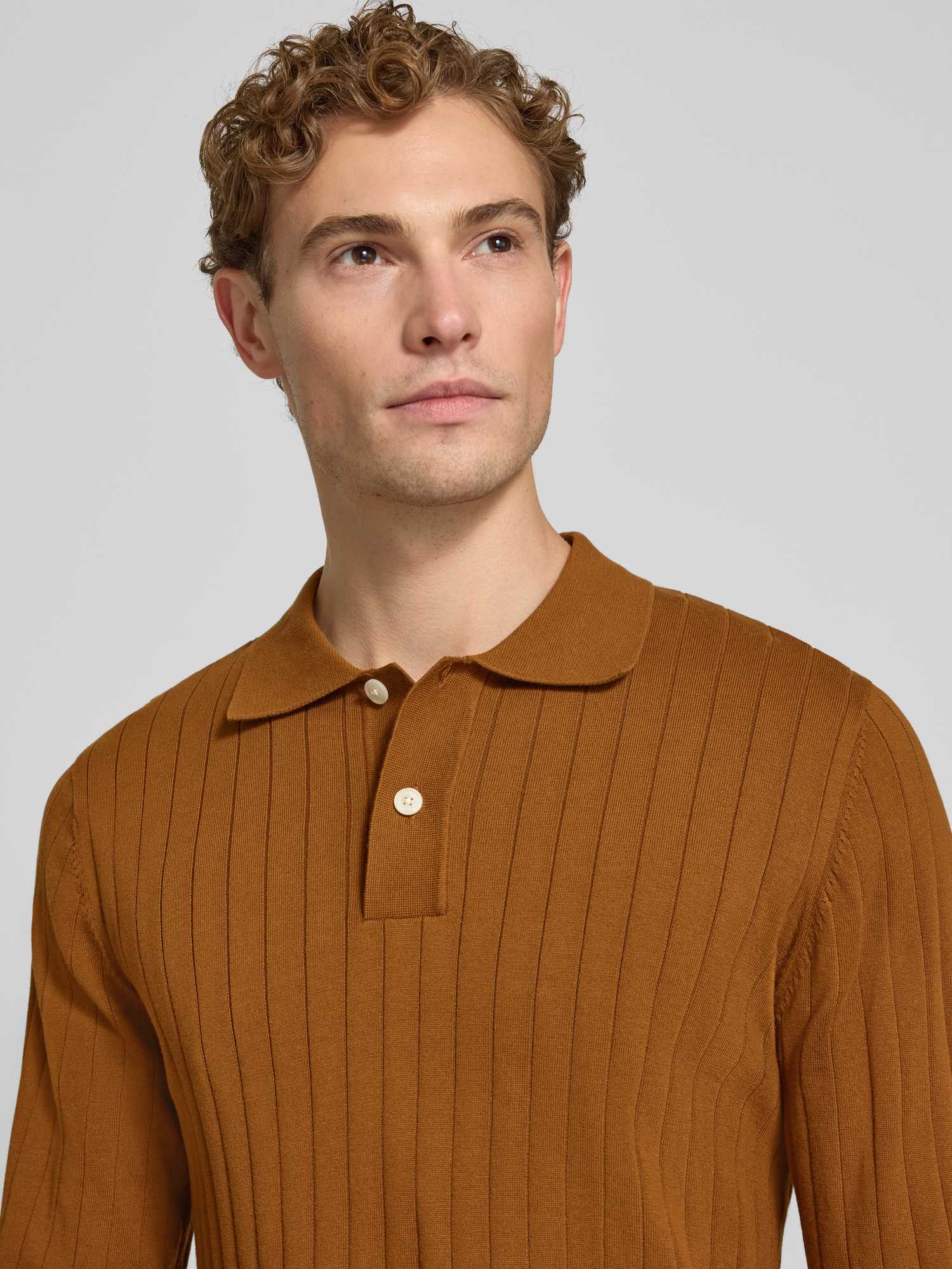 Selected Herren Camel Poloshirts, Braun, Gr. Xl - Bild 2