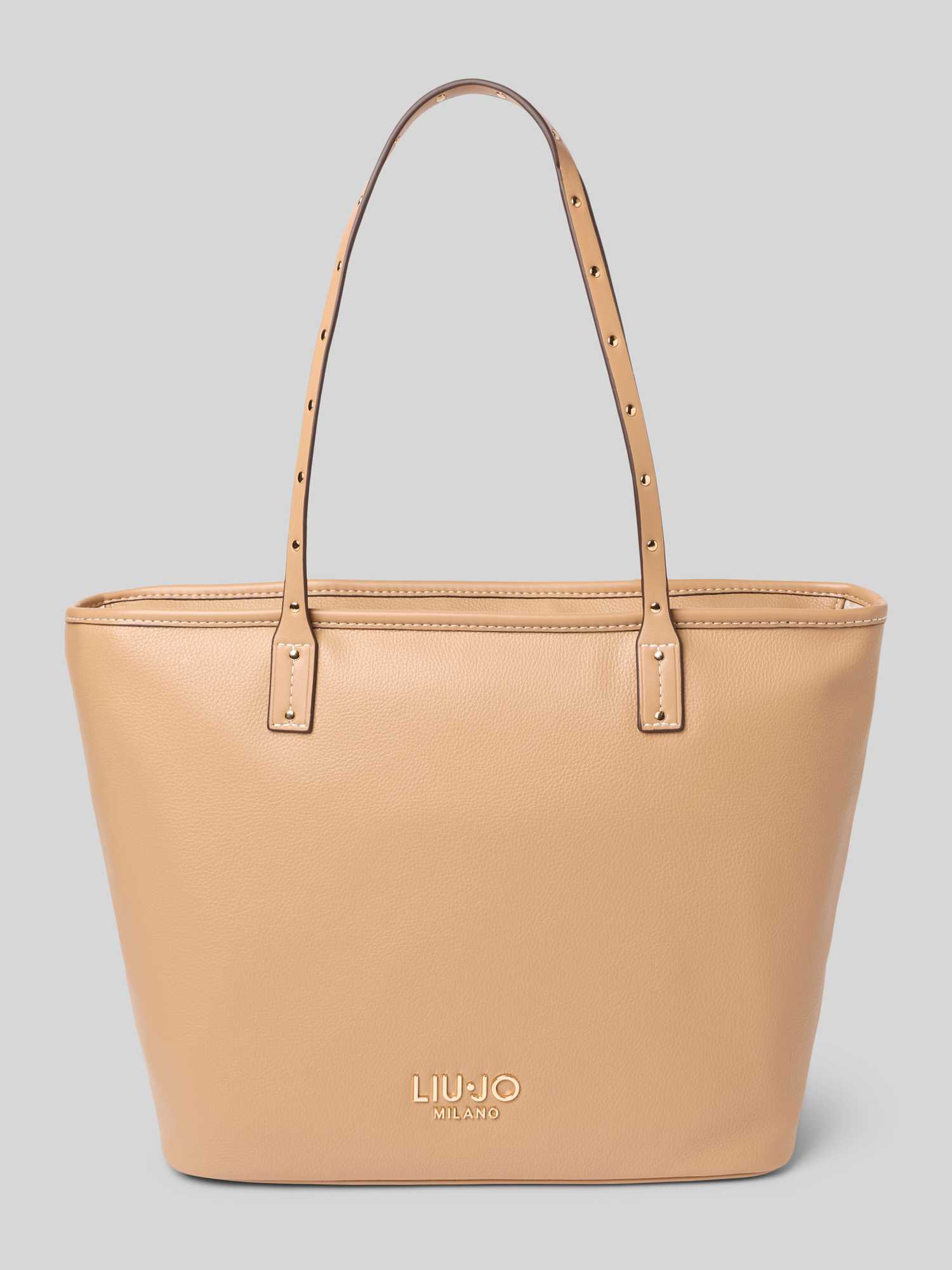 Liu Jo White Damen Hellbraun Tote Bag Mit Logo-Applikation Modell 'Evrim' Größe 1