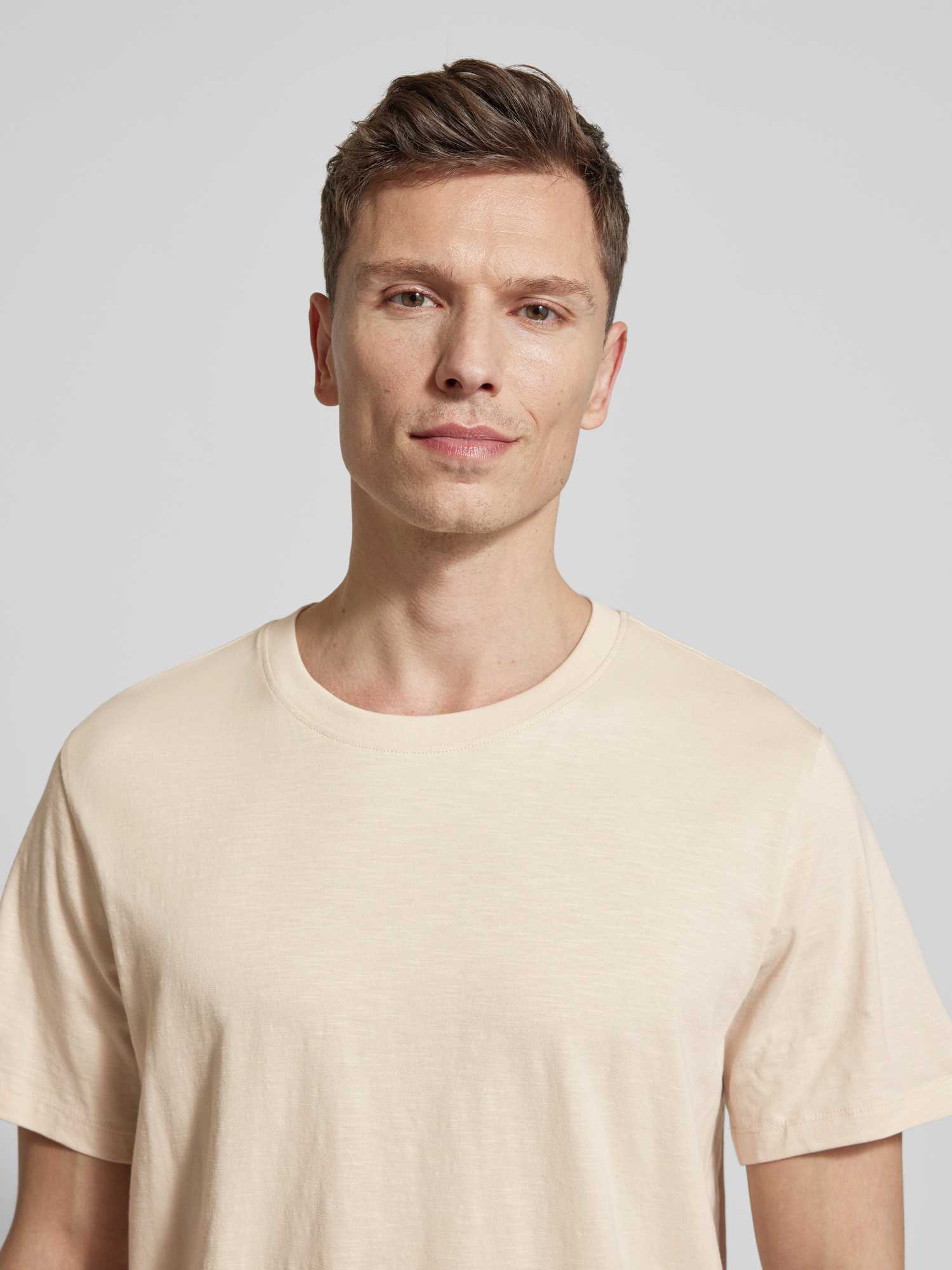 Selected Slhaspen Slub Ss O-Neck Tee Noos, Oatmeal - Bild 3