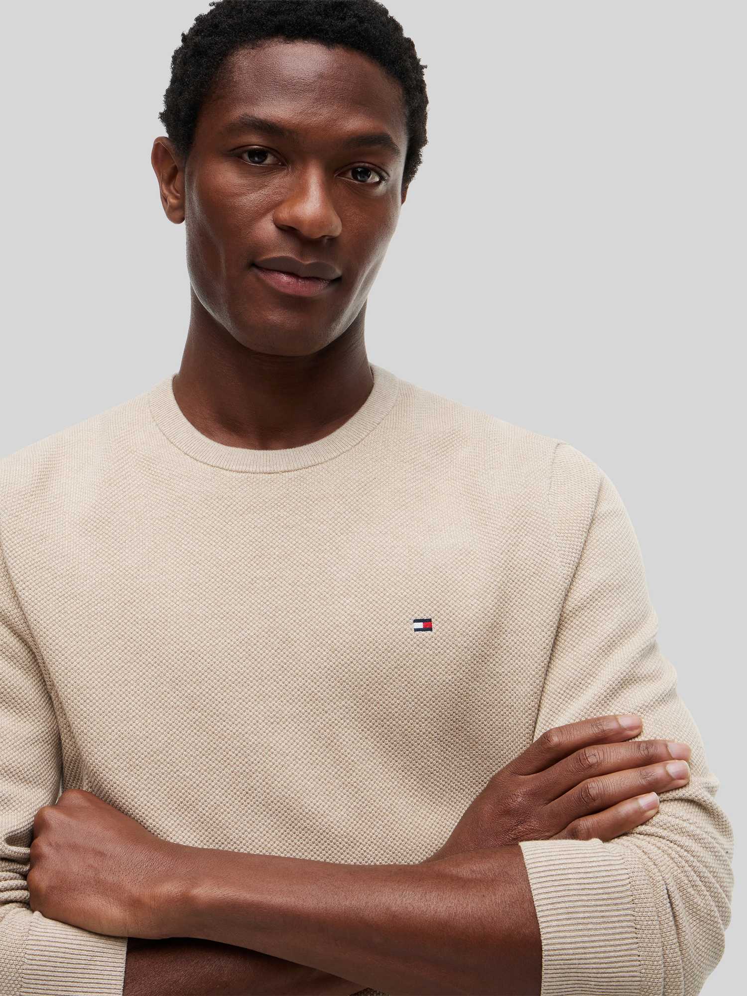 Tommy Hilfiger Beige Essential Structure Crew Neck, - Bild 3